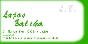 lajos balika business card